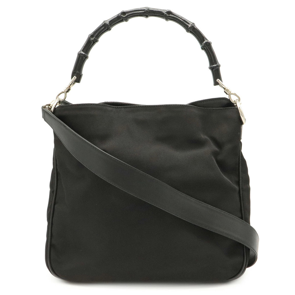 Gucci Bamboo Handbag Crossbody Bag Leather Black